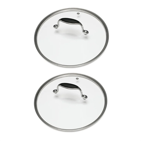 Lot de 2 couvercles en verre Excell'Inox 30 et 32 cm Mathon