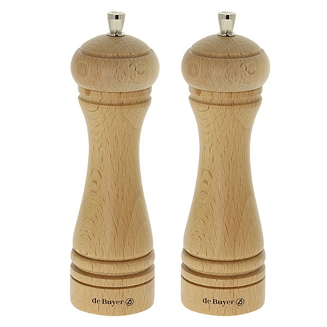 Set moulins à poivre et à sel JAVA naturel 18 cm De Buyer