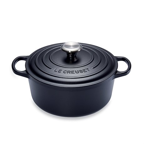 Cocotte fonte rond 26 cm noir Le Creuset