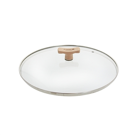 Couvercle verre 20 cm bouton bois de hêtre De Buyer