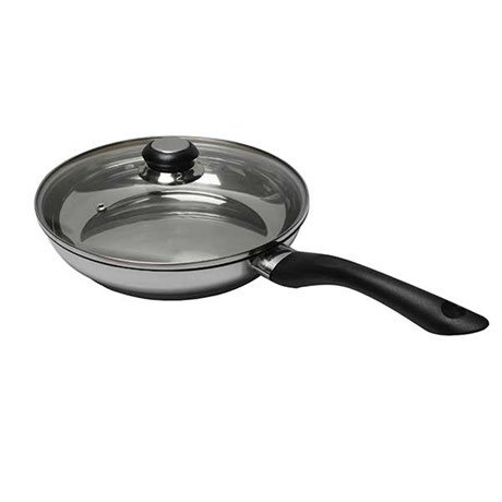 Poêle inox avec couvercle en verre 28 cm Baumalu