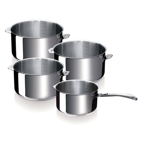 Set de 4 casseroles Evolution 14 à 20 cm et 1 man...