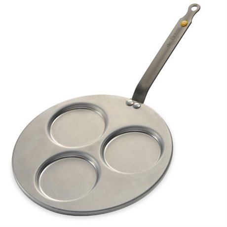 Poêle trois blinis tôle de fer blanc Mineral B Element 27 cm De Buyer