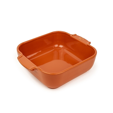 Plat carré céramique terracotta 21 cm Peugeot
