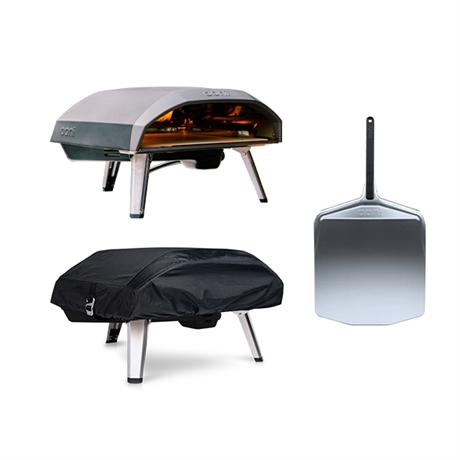 Lot four à Pizza au gaz Koda 16 + pelle + housse Ooni
