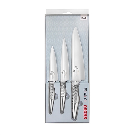 Set 3 couteaux  de cuisine SHOSO 12 15 18cm Kai