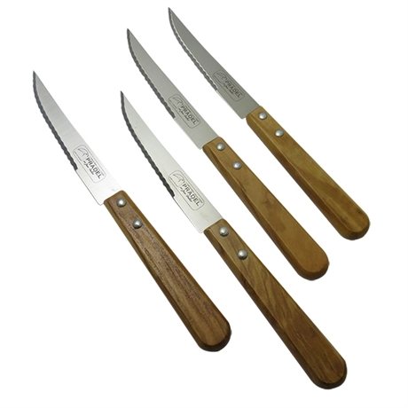 Lot de 4 couteaux à steak TRADI en olivier Jean Dubost