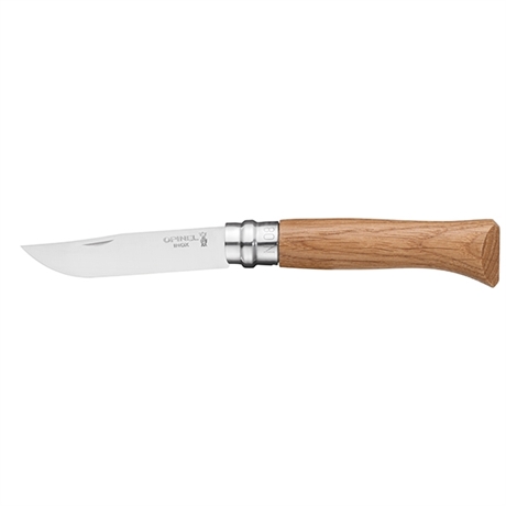 Couteau pliant N°08 Inox 8,5 cm manche en Chêne Opinel