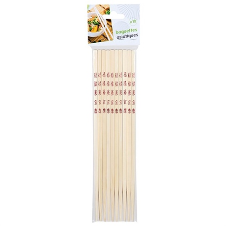 10 baguettes asiatiques en bambou