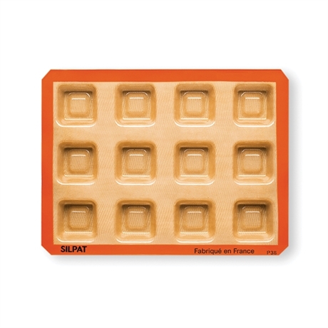 Plaque de 12 empreintes savarins carrés Silpat