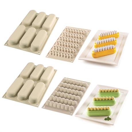 Set 2 moules 3D kit 6 Chic et Pop éclairs Silikomart