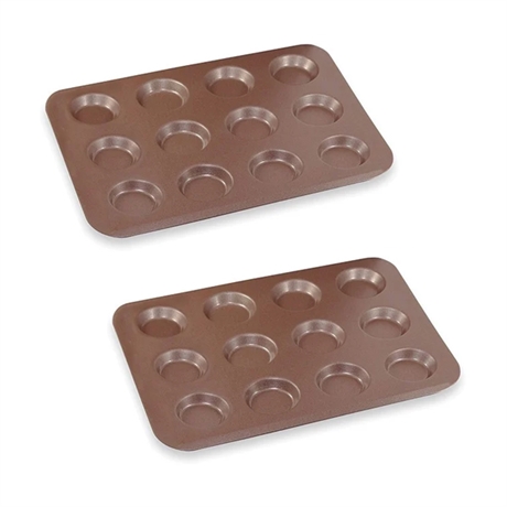 Lot de 2 plaques anti-adhérente 12 mini-tartelettes Gobel