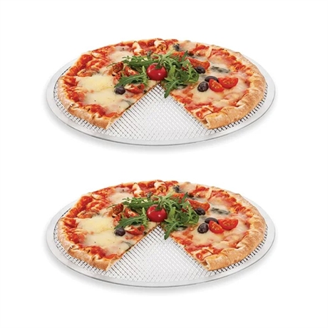 Set de 2 grilles perforées rondes pour pizza Mathon