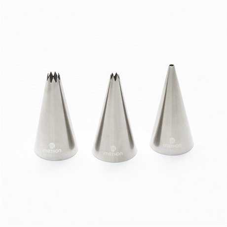 Set de 3 douilles en inox - 1 lisse et 2 cannelées