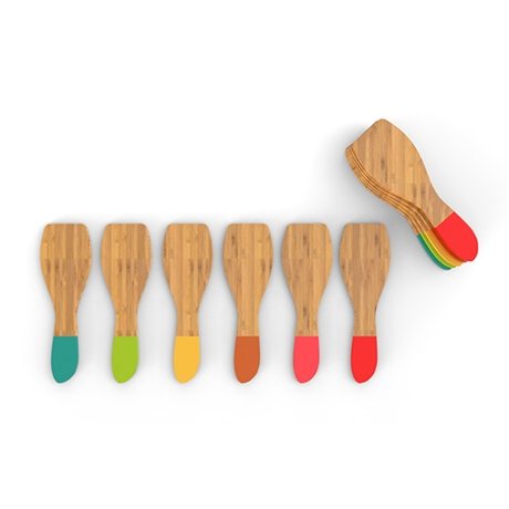 Set 6 spatules à raclette bambou Pebbly