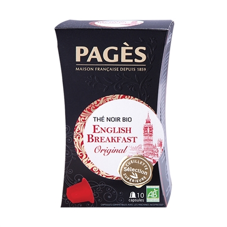 Thé noir bio English breakfast 10 capsules Pagès Pagès
