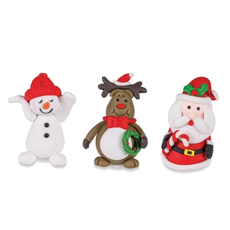 3 Pics décos thème Noël : Renne, Père Noël et Bonhomme de neige Patisse