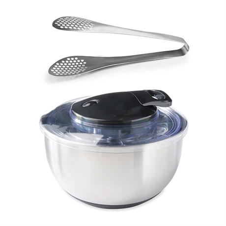Lot essoreuse à salade 25 cm et pince perforée