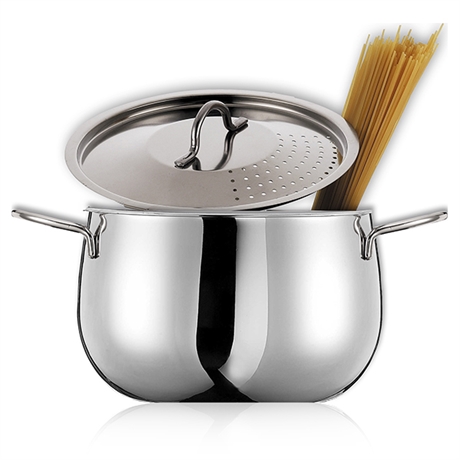 Cuit-pâtes en inox 18 10 avec couvercle égouttoir 20 cm 4,5 L Inoxriv
