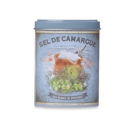 Sel de Camargue aux herbes de Provence avec boite verseuse en métal 120 g