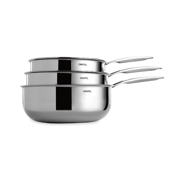 Batterie de cuisine casseroles Castel’Pro 16, 18 et 20 cm Cristel zoom