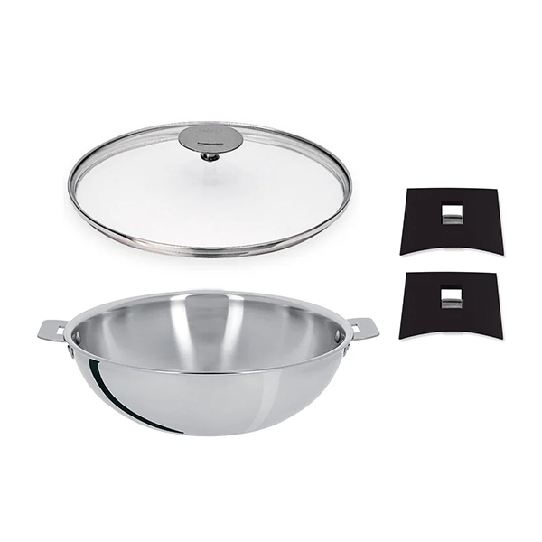 Set wok, couvercle et 2 anses Casteline 28 cm Cristel zoom