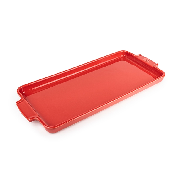 Plaque apéritifs et mignardises céramique Appolia 40 cm rouge Peugeot zoom