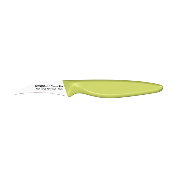 Couteau d'office lame serpette 6 cm vert anis Bio sourcé Nogent zoom