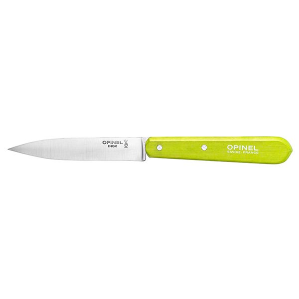Couteau office N°112 lame lisse inox 10 cm coloris pomme Opinel zoom