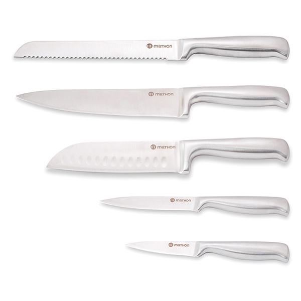 Set de 5 couteaux de cuisine en inox Mathon zoom