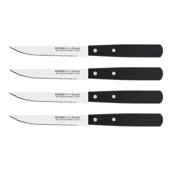 Set de 4 couteaux à steak 11 cm noir Nogent zoom
