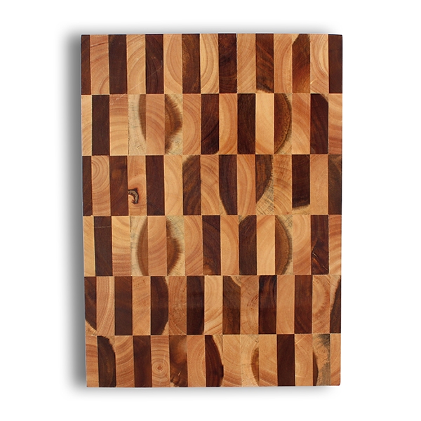 Planche à découper damier de bois 43 x 31 cm Ogo zoom