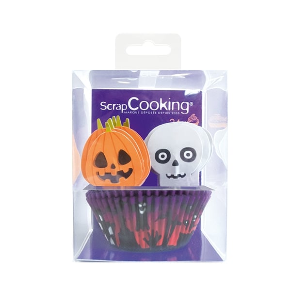 Caissettes et cake toppers Halloween 24 pièces Scrapcooking zoom