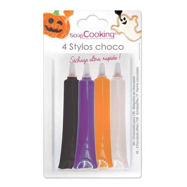 4 stylos chocolat Halloween Scrapcooking zoom