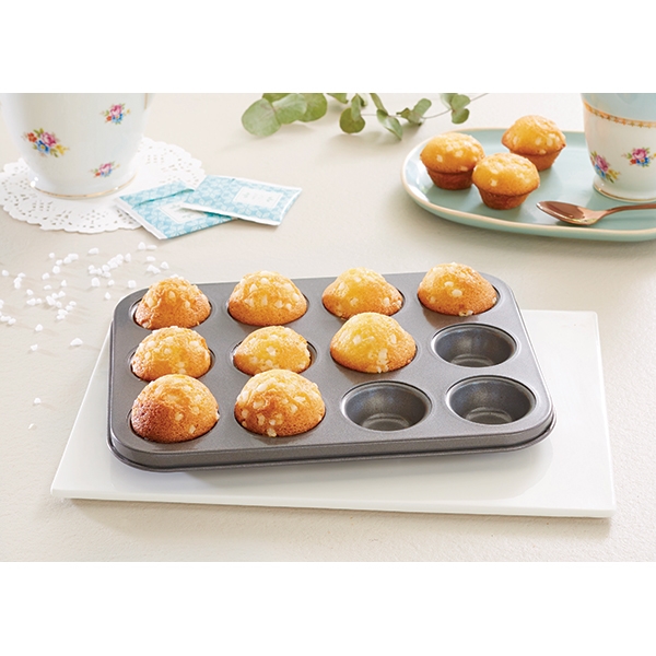 Plaque 12 mini-muffins acier revêtement antiadhérent 26 cm Mathon zoom