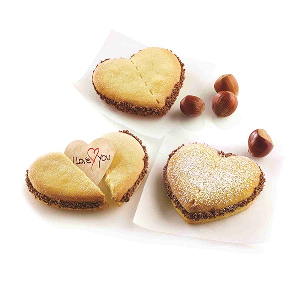 Cosanter Romantique Amour Moule en Silicone Joli Rose Moule à Gateau Moule à Biscuit pour Gâteaux Biscuit