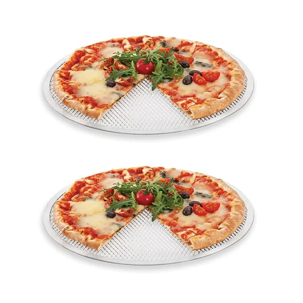 Set de 2 grilles perforées rondes pour pizza Mathon zoom