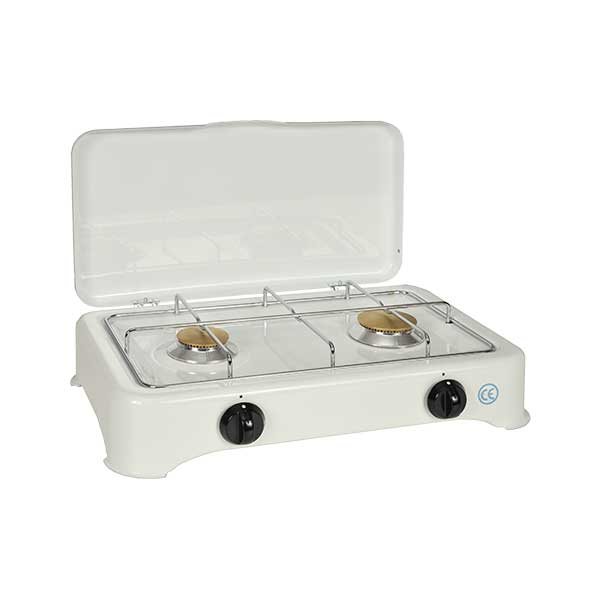 Réchaud gaz 2 brûleurs émaillé blanc 5326C Kitchen Chef Professional zoom