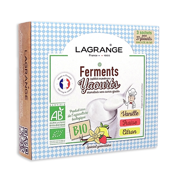 Ferments aromatisés Vanille Fraise Citron Lagrange zoom