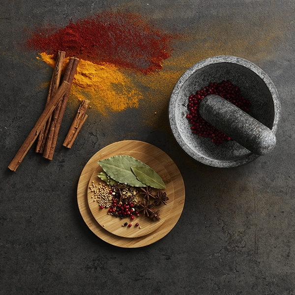 Pilon et mortier en granite avec couvercle en bambou Dash Joseph Joseph