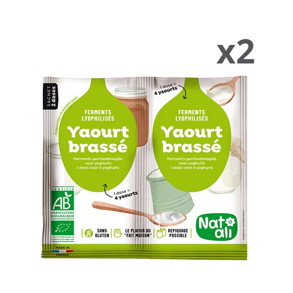 Lot de deux préparations en poudre pour yaourt brassé zoom