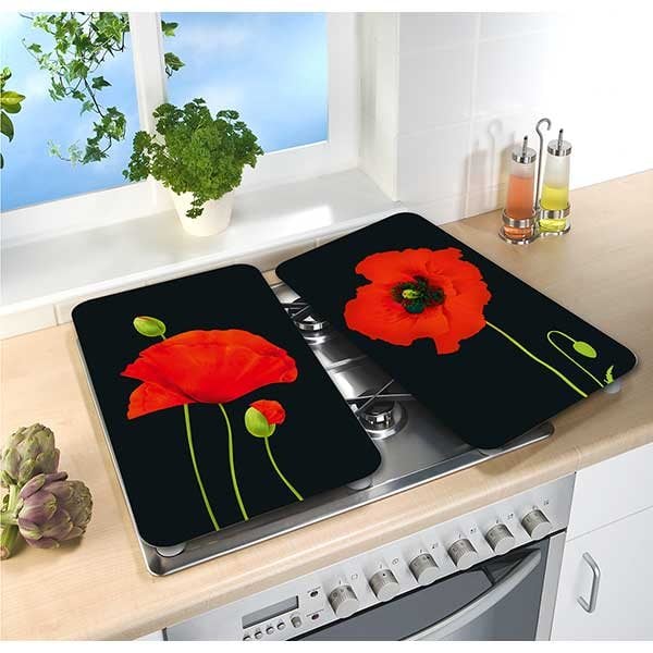 2 couvre-plaques protection motif coquelicots Wenko by Maximex zoom