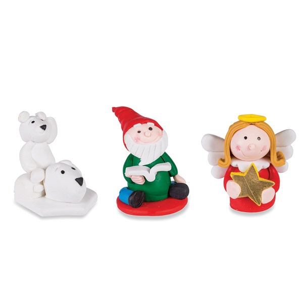 3 Pics déco thème Noël : Lutin, ange, ours blanc Patisse zoom
