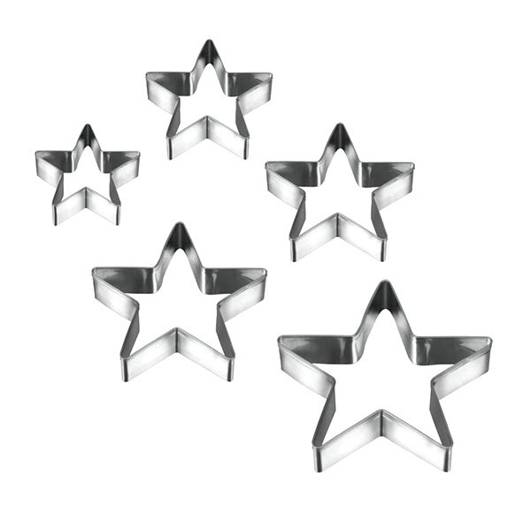 5 emporte-pièces étoile inox zoom