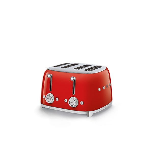 Toaster 4 fentes rouge 2000 W TSF03RDEU Smeg zoom