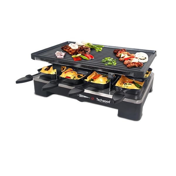 Raclette grill et plancha 8 pers. Techwood Grill, planchas, appareil à raclette pas cher | Demarq