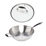 Wok Excell'Inox 30 cm et couvercle