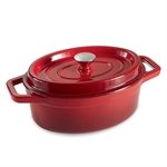 Cocotte en fonte ovale 29 cm 4 L rouge
