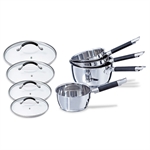 Lot 4 casseroles + 4 couvercles Rapid Cook 14 à 20 cm