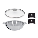 Set wok, couvercle et 2 anses Casteline 28 cm